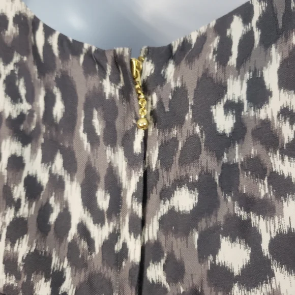 NWOT Kate Spade gray leopard print silk fit & flare dress Womens 4 - Picture 6 of 10